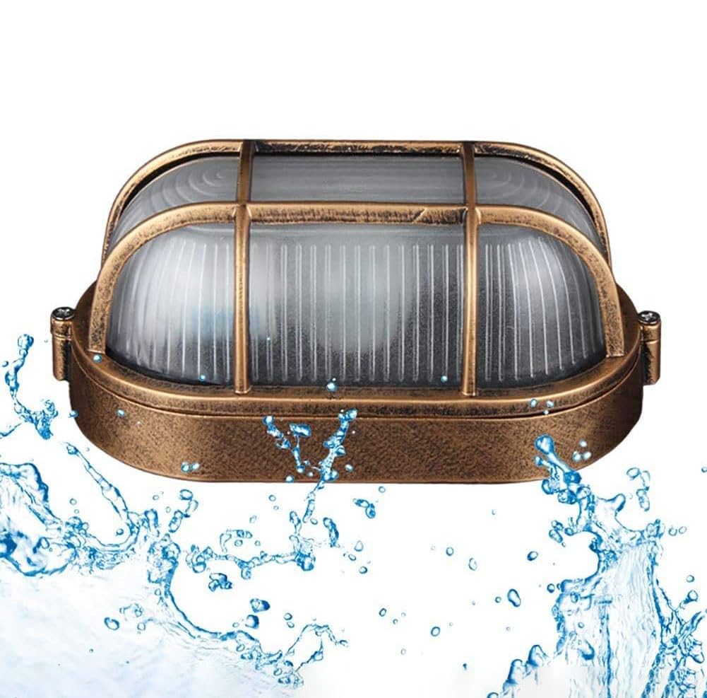 SEN Fay Appliques Murales Hublot Ovale Extérieure, Lampe Murale Rétro Aluminium, Eclairage Patio Jardin Balcon Luminaire